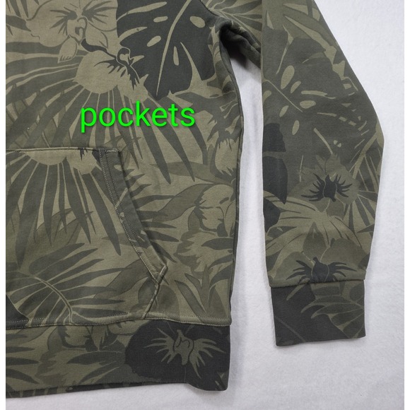 Polo Ralph Lauren Hoodie Mens M Green Camo Hawaiian Print Pullover LIMITED USE - Picture 4 of 9